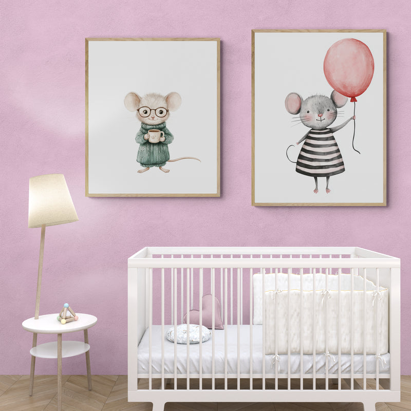 Impresión digital enmarcada: Colección infantil Ratoncito 2